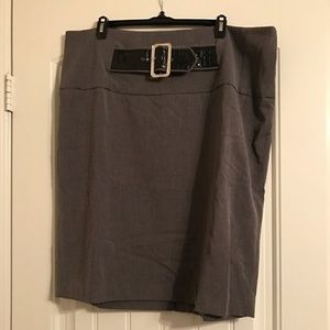Gray skirt with black belt